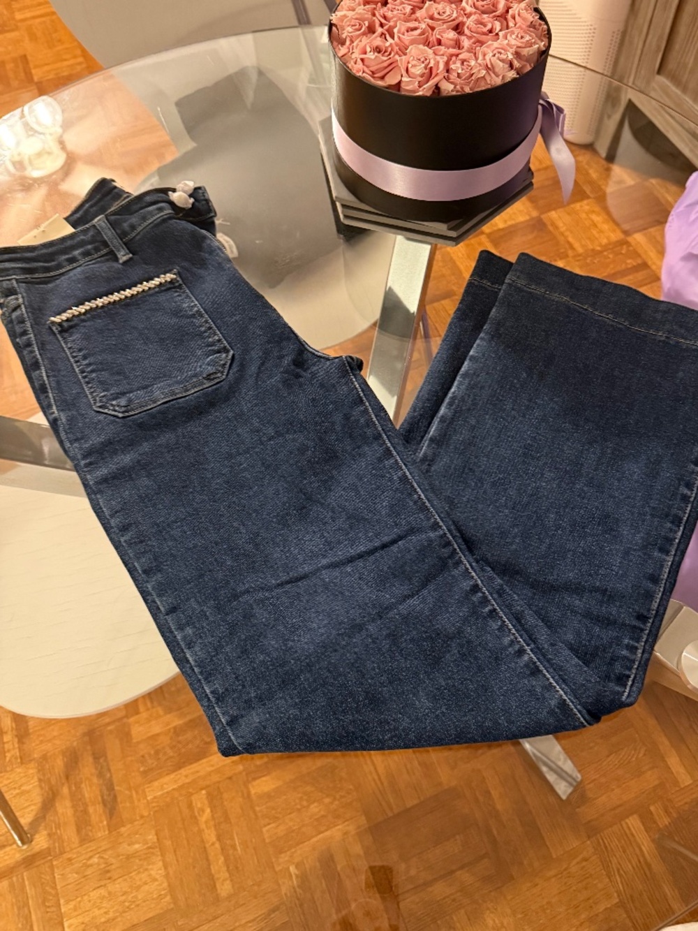 NWT Miss Bon Premium Denim Flared Decorated Jeans